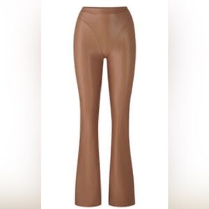 Skims Faux Leather Seamed Boot Cut Pants Size L in Sienna. NWOT Rare!